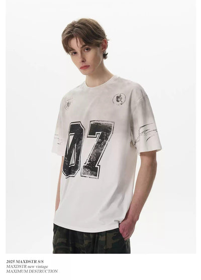 Stained Washed Jersey T-Shirt Korean Street Fashion T-Shirt By MaxDstr Shop Online at OH Vault