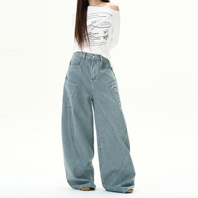 Scimitar Wide Scimitar Jeans Korean Street Fashion Jeans By 77Flight Shop Online at OH Vault