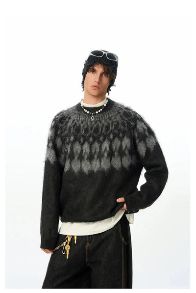 Beaded Pattern Knit Sweater Korean Street Fashion Sweater By JHYQ Shop Online at OH Vault
