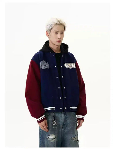 Contrast Embroidery Boxy Jacket Korean Street Fashion Jacket By A PUEE Shop Online at OH Vault