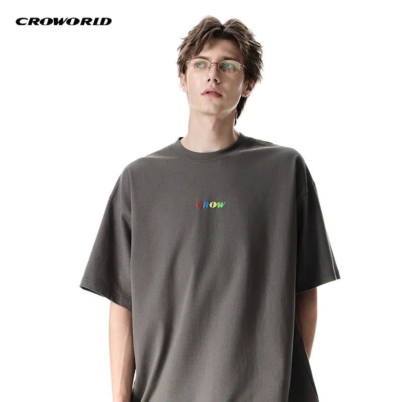 Alternating Colors Logo T-Shirt Korean Street Fashion T-Shirt By Cro World Shop Online at OH Vault