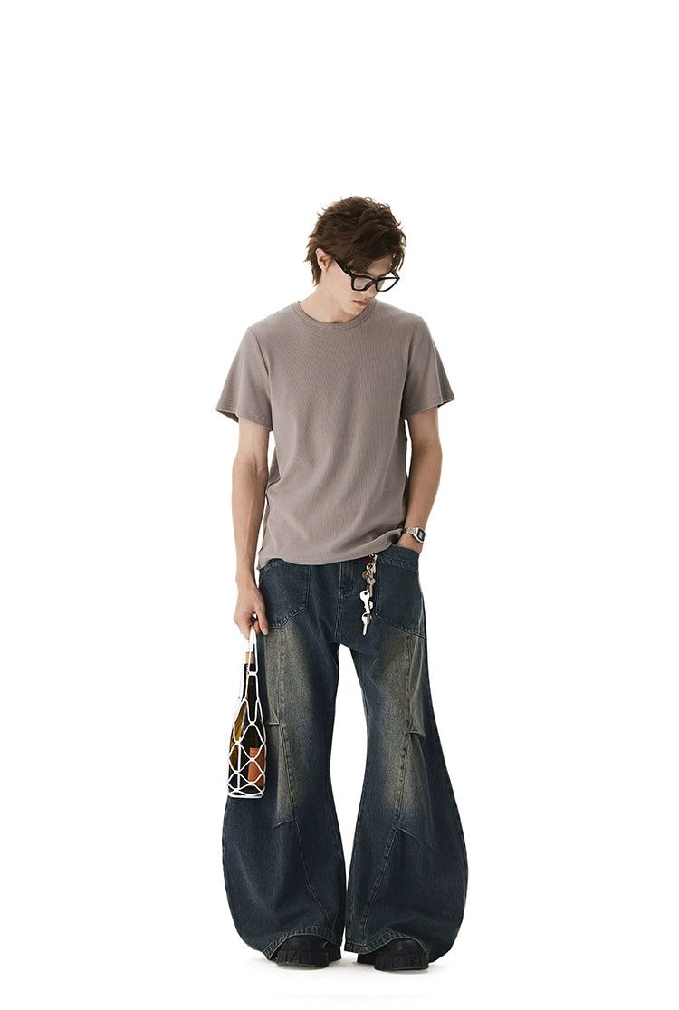 Balloon Ends Faded Jeans Korean Street Fashion Jeans By Argue Culture Shop Online at OH Vault