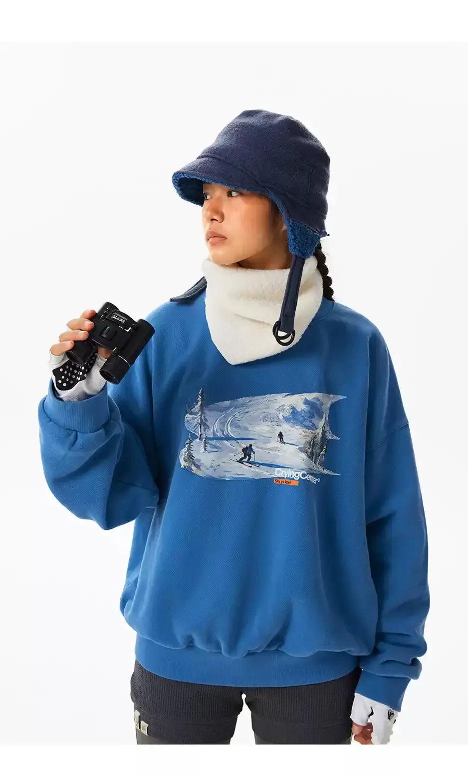 Painted Logo Print Crewneck Korean Street Fashion Crewneck By Crying Center Shop Online at OH Vault