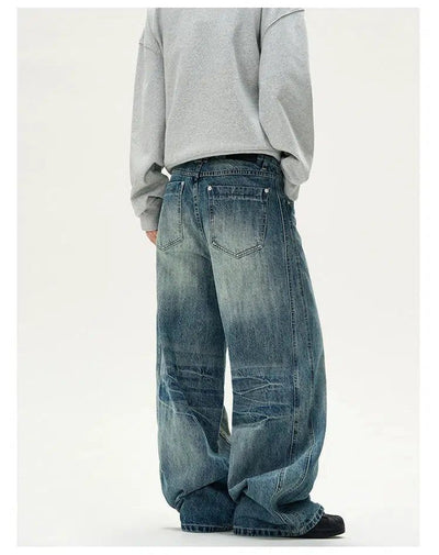 Washed Scimitar Style Jeans Korean Street Fashion Jeans By A PUEE Shop Online at OH Vault