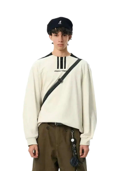 Spliced Athleisure Long Sleeve T-Shirt Korean Street Fashion T-Shirt By JHYQ Shop Online at OH Vault