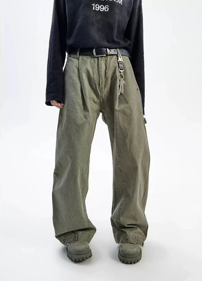 Washed Adjustable Strap Pants Korean Street Fashion Pants By Ash Dark Shop Online at OH Vault