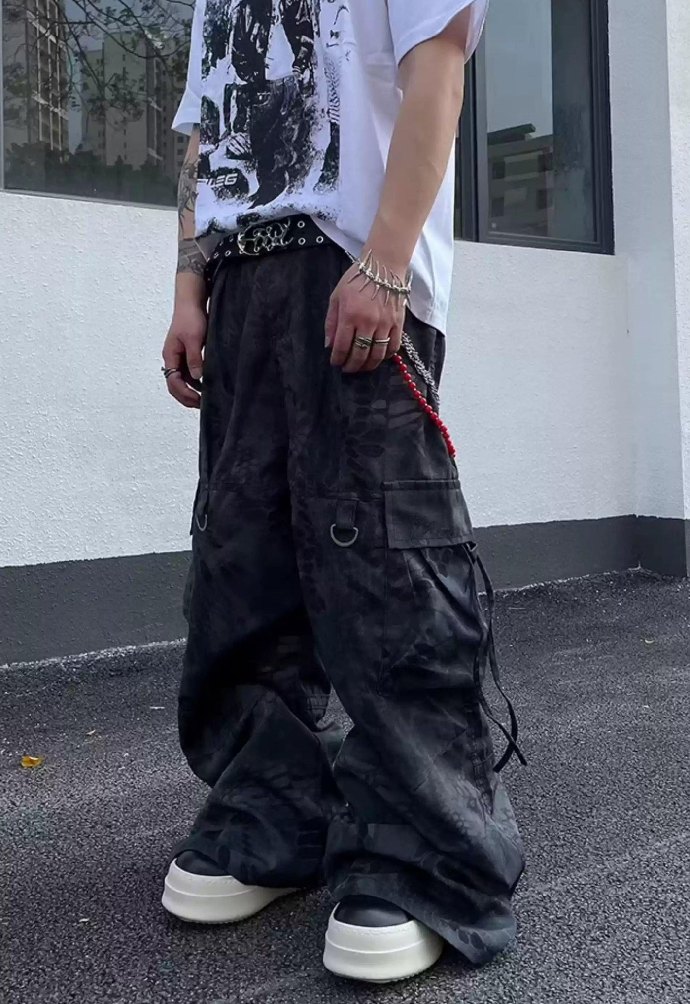 Camouflage Cargo Wide Pants Korean Street Fashion Pants By Dark Fog Shop Online at OH Vault