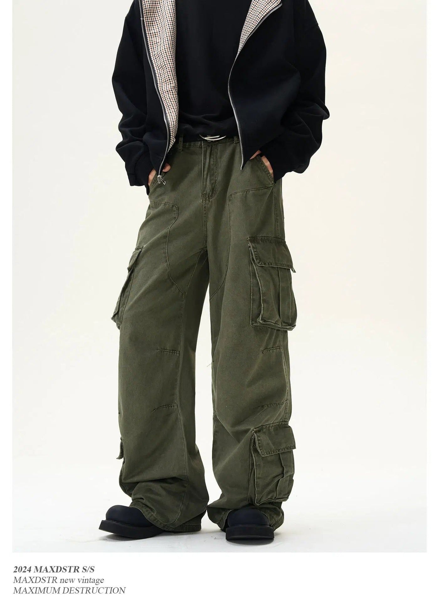 Utility Side Pocket Cargo Pants Korean Street Fashion Pants By MaxDstr Shop Online at OH Vault