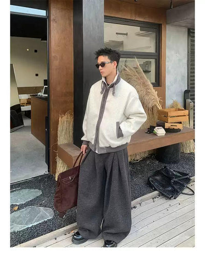 Contrast Hem Strap Detail Jacket Korean Street Fashion Jacket By Poikilotherm Shop Online at OH Vault