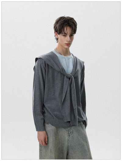 Multi-Layered Knitted L/S T-Shirt Korean Street Fashion T-Shirt By Mr Nearly Shop Online at OH Vault