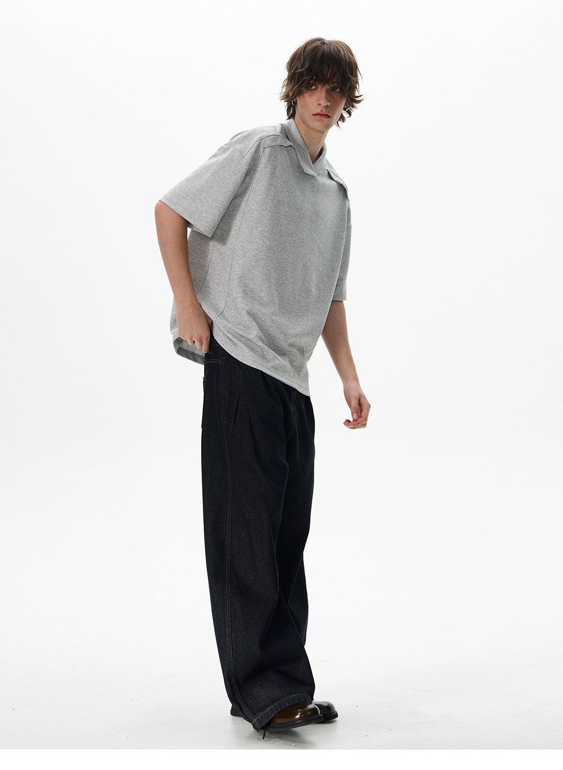 Structured Relax Fit T-Shirt Korean Street Fashion T-Shirt By 77Flight Shop Online at OH Vault