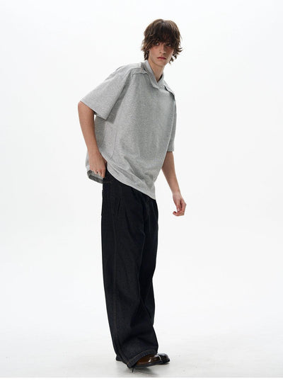 Structured Relax Fit T-Shirt Korean Street Fashion T-Shirt By 77Flight Shop Online at OH Vault