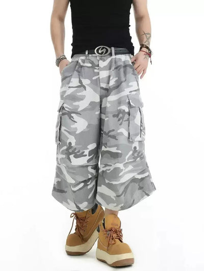 Pleated Camouflage Cargo Shorts Korean Street Fashion Shorts By INS Korea Shop Online at OH Vault