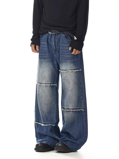 Washed Frayed Loose Jeans Korean Street Fashion Jeans By MEBXX Shop Online at OH Vault