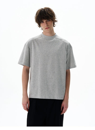 Solid Mock Neck T-Shirt Korean Street Fashion T-Shirt By 77Flight Shop Online at OH Vault