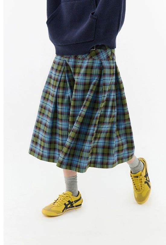 Casual Plaid Pleated Skirt