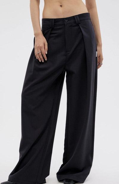 Subtle Stripe Pleated Suit Trousers