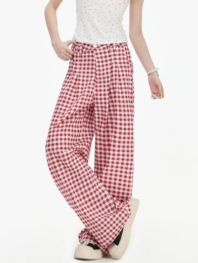Checkered Regular Fit Pants Korean Street Fashion Pants By INS Korea Shop Online at OH Vault