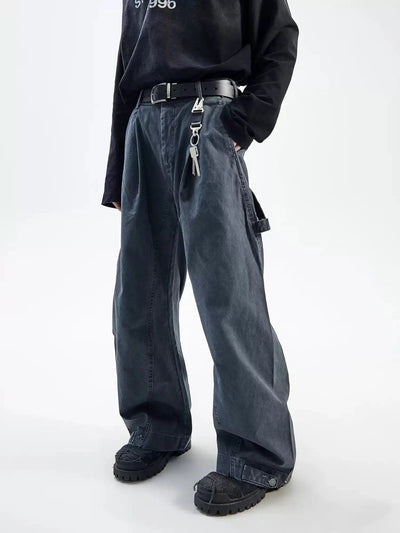 Washed Adjustable Strap Pants Korean Street Fashion Pants By Ash Dark Shop Online at OH Vault