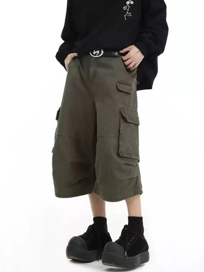 Flap Pockets Cargo Denim Shorts Korean Street Fashion Shorts By INS Korea Shop Online at OH Vault