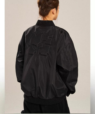 Embossed Logo Bomber Jacket Korean Street Fashion Jacket By New Start Shop Online at OH Vault