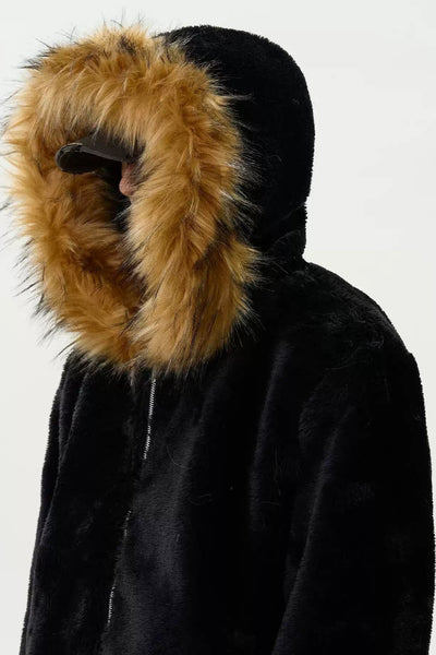 Fur Trimmed Hood Fleece Jacket Korean Street Fashion Jacket By MaxDstr Shop Online at OH Vault