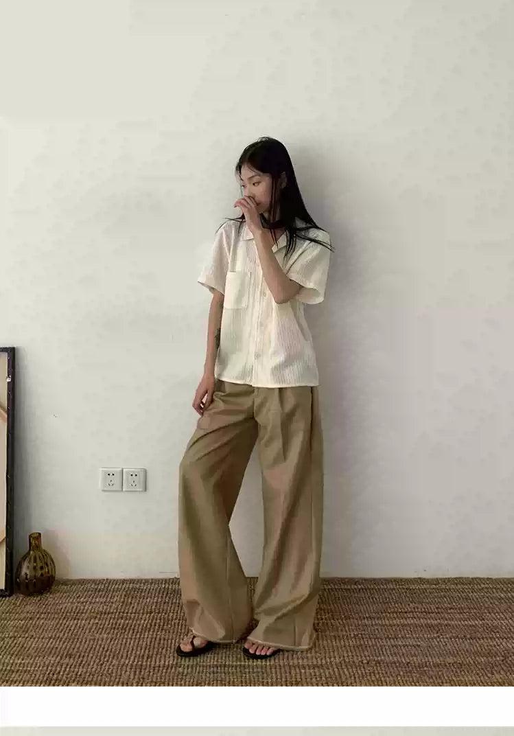 Hollow Textured Knit Short Sleeve Shirt Korean Street Fashion Shirt By In Knots Shop Online at OH Vault