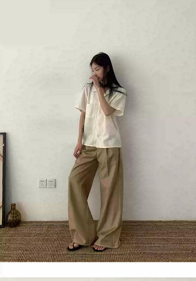 Hollow Textured Knit Short Sleeve Shirt Korean Street Fashion Shirt By In Knots Shop Online at OH Vault