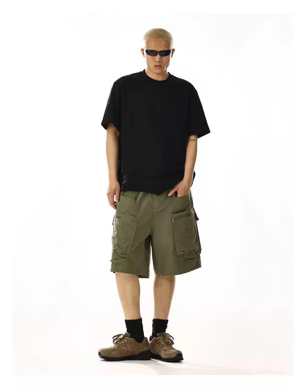 Utility Pocket Cargo Shorts Korean Street Fashion Shorts By MEBXX Shop Online at OH Vault