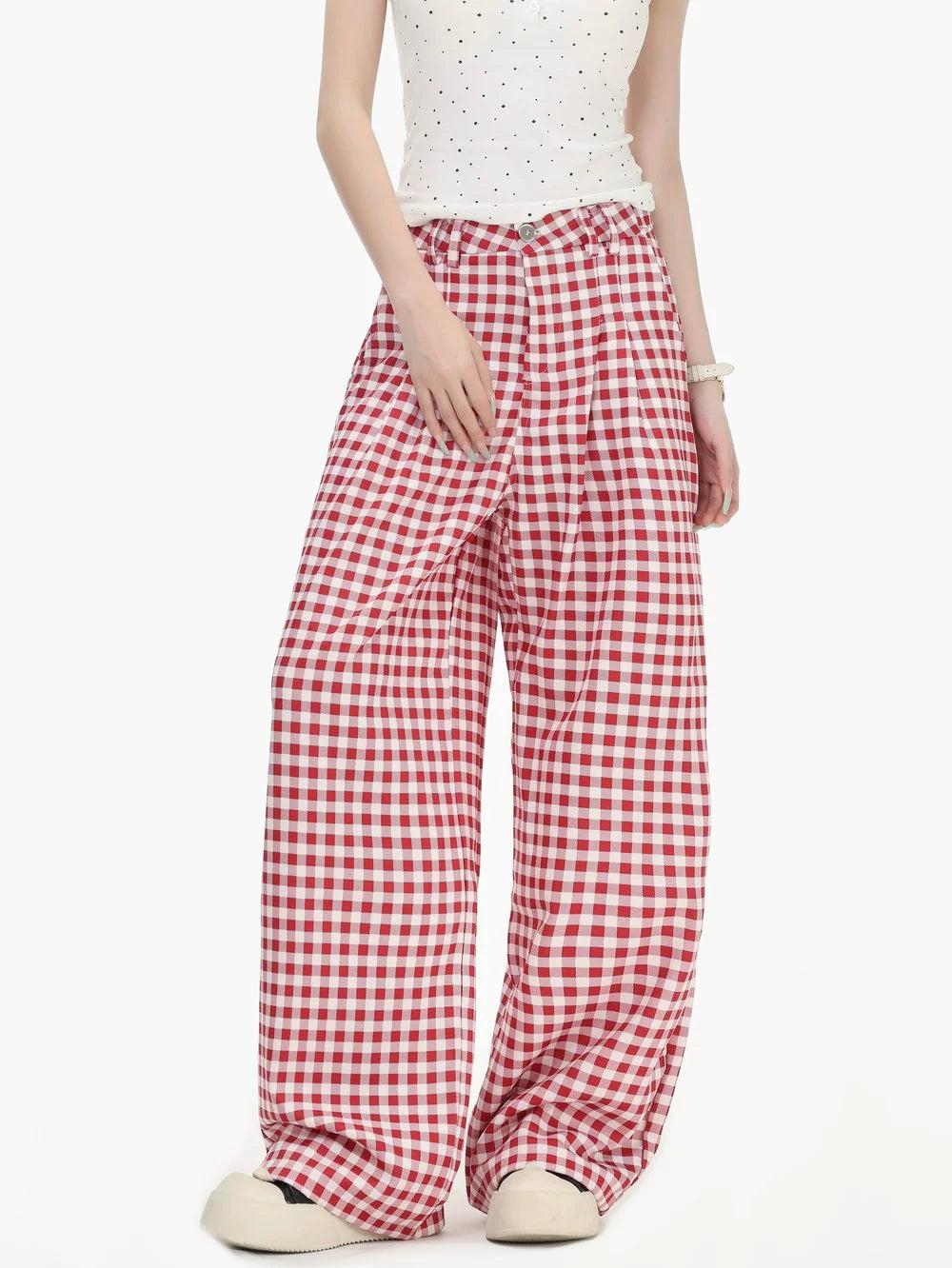 Checkered Regular Fit Pants Korean Street Fashion Pants By INS Korea Shop Online at OH Vault