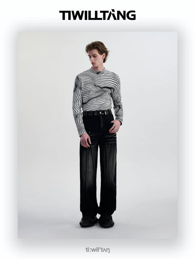Illusion Lines Slim Fit Jacket Korean Street Fashion Jacket By TIWILLTANG Shop Online at OH Vault