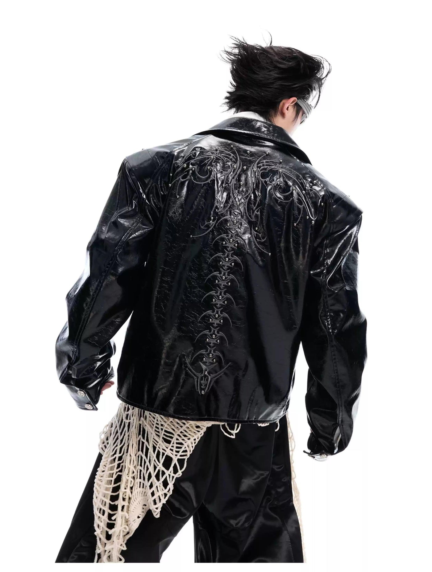 Double Zip Shiny PU Leather Jacket Korean Street Fashion Jacket By Argue Culture Shop Online at OH Vault