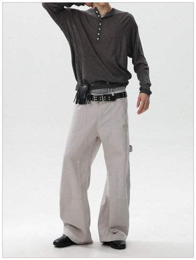 Plain Structured Straight Pants Korean Street Fashion Pants By Mr Nearly Shop Online at OH Vault
