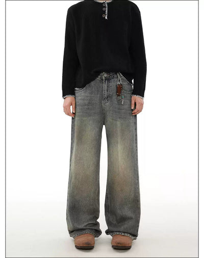 Rust Fade Washed Jeans Korean Street Fashion Jeans By Mr Nearly Shop Online at OH Vault