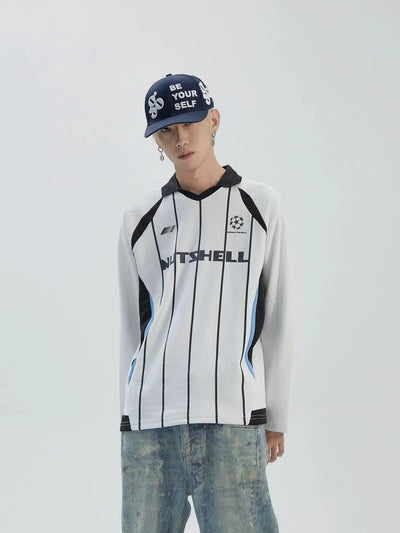 Nutshell Logo Stripes Polo Korean Street Fashion Polo By Ash Dark Shop Online at OH Vault