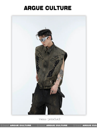 Rustic Washed Buttons Vest Korean Street Fashion Vest By Argue Culture Shop Online at OH Vault