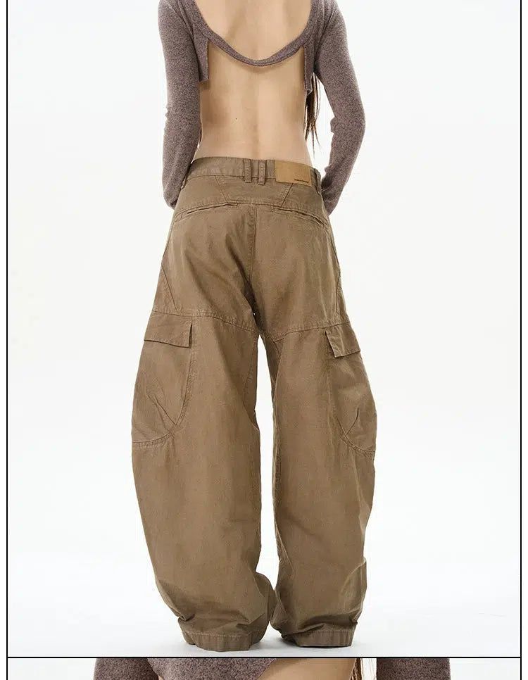 Washed Side Pockets Cargo Pants Korean Street Fashion Pants By 77Flight Shop Online at OH Vault