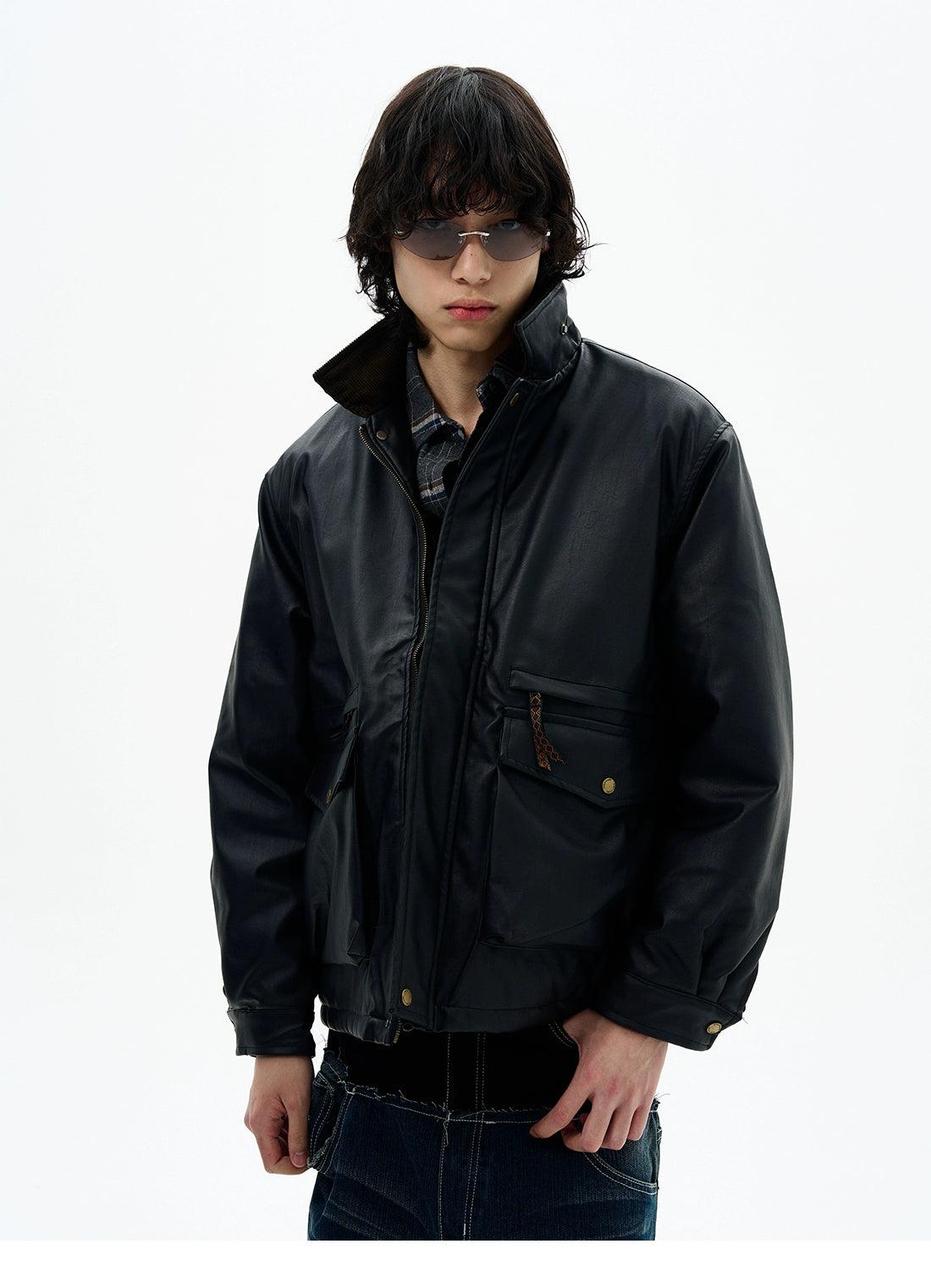 Wax-Coated Functional Pocket Jacket Korean Street Fashion Jacket By 77Flight Shop Online at OH Vault