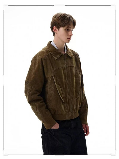 Ribbed Hem Seamed Jacket