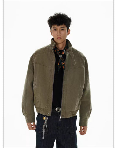 Structured Washed Neck Strap Jacket Korean Street Fashion Jacket By Mr Nearly Shop Online at OH Vault