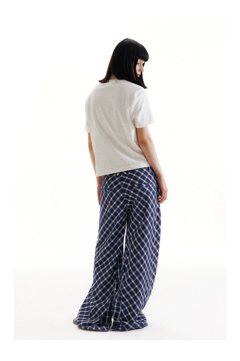 Oversized Fit Plaid Pattern Pants