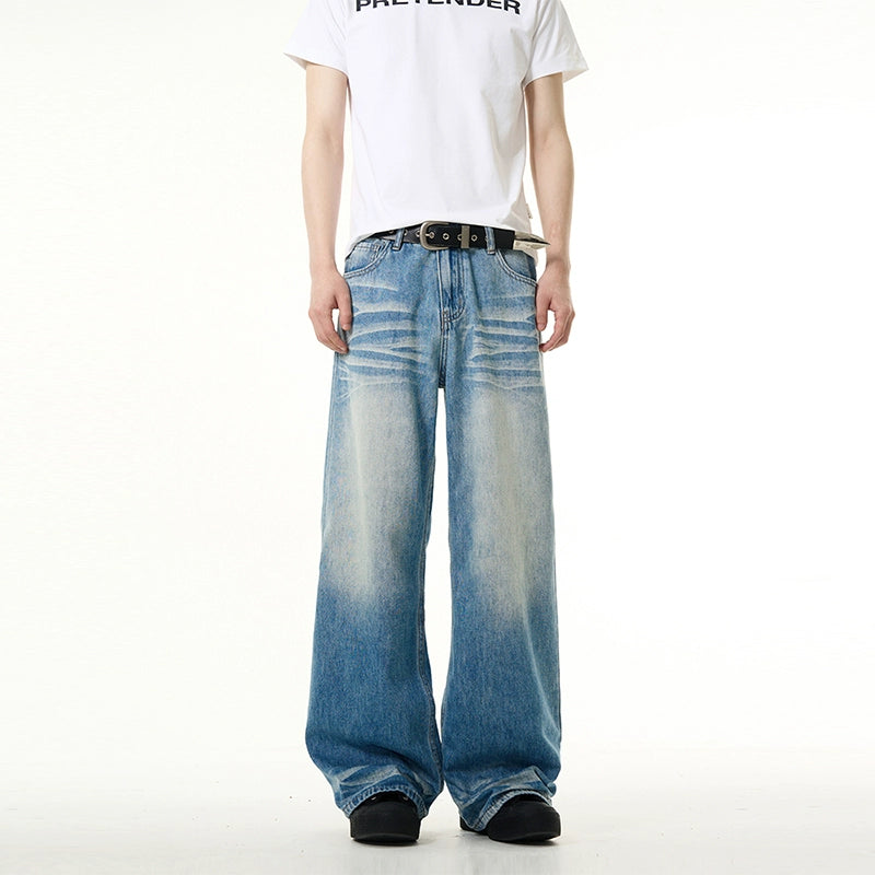 Fade and Whiskers Highlight Jeans Korean Street Fashion Jeans By 77Flight Shop Online at OH Vault