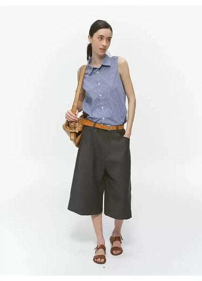 Sleeveless Plaid Buttoned Shirt Korean Street Fashion Shirt By Country Moment Shop Online at OH Vault