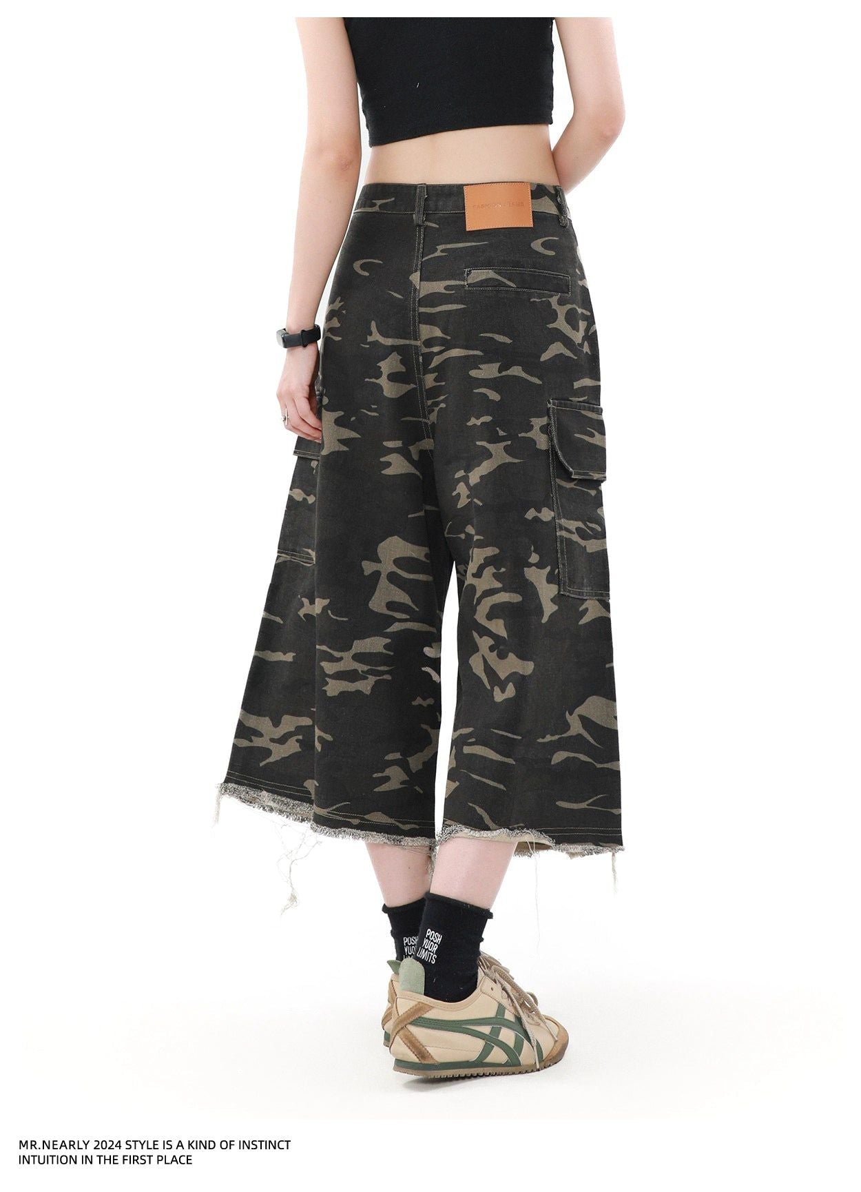 Camo Pleats Cargo Shorts Korean Street Fashion Shorts By Mr Nearly Shop Online at OH Vault