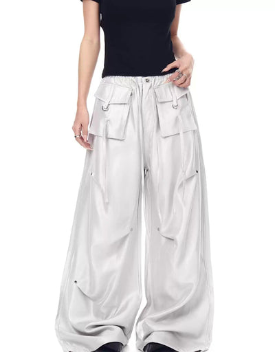 Functional Drawstring Pleats Cargo Pants Korean Street Fashion Pants By Blacklists Shop Online at OH Vault