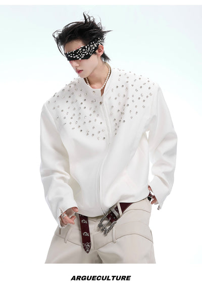 Scattered Stones Zippered Jacket Korean Street Fashion Jacket By Argue Culture Shop Online at OH Vault
