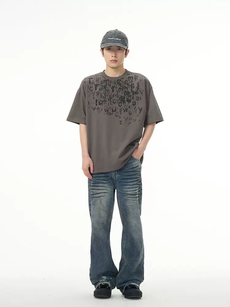Whiskers Emphasis Faded Jeans Korean Street Fashion Jeans By 77Flight Shop Online at OH Vault
