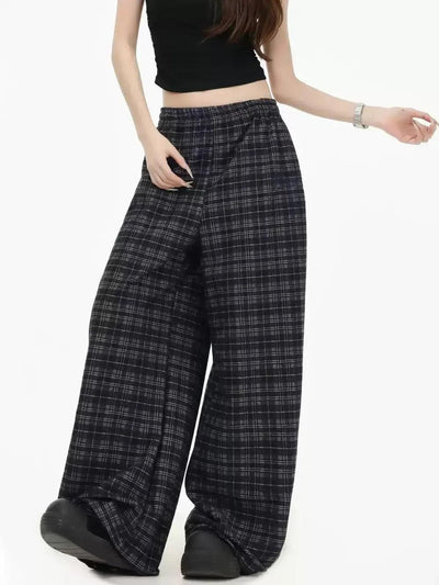 Plaid Pattern Gartered Pants Korean Street Fashion Pants By INS Korea Shop Online at OH Vault