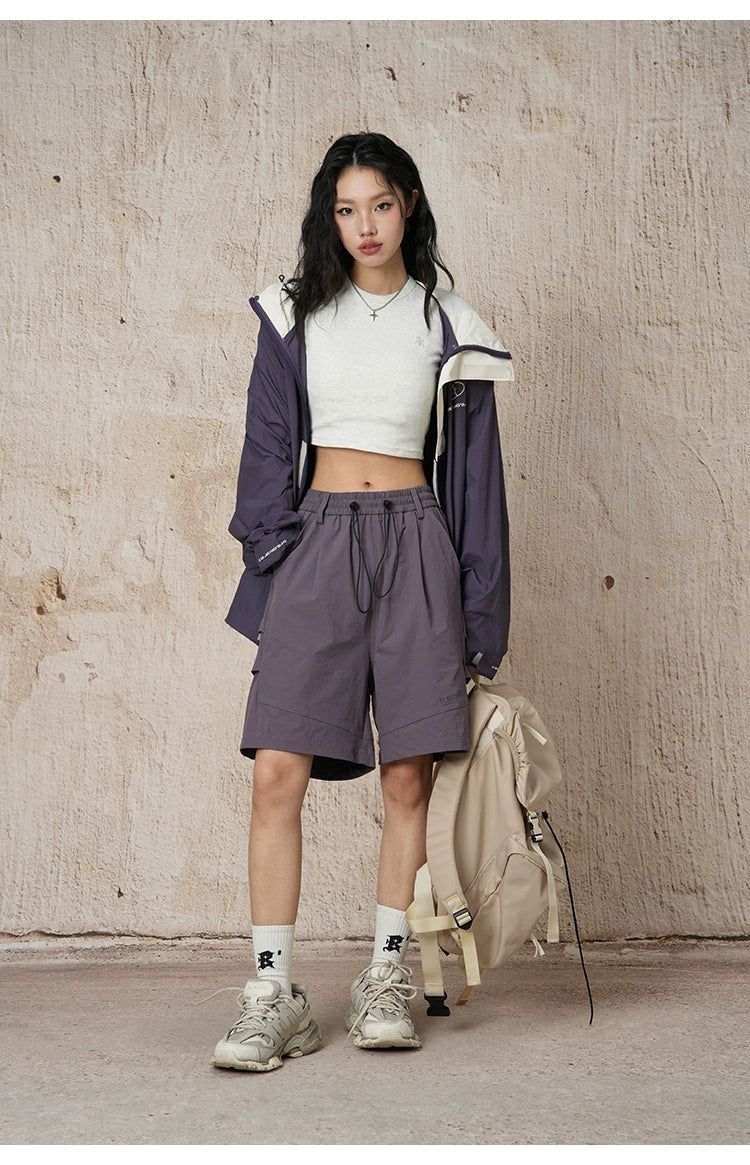 Drawstring Gartered Clean Fit Shorts Korean Street Fashion Shorts By BE Just Hug Shop Online at OH Vault