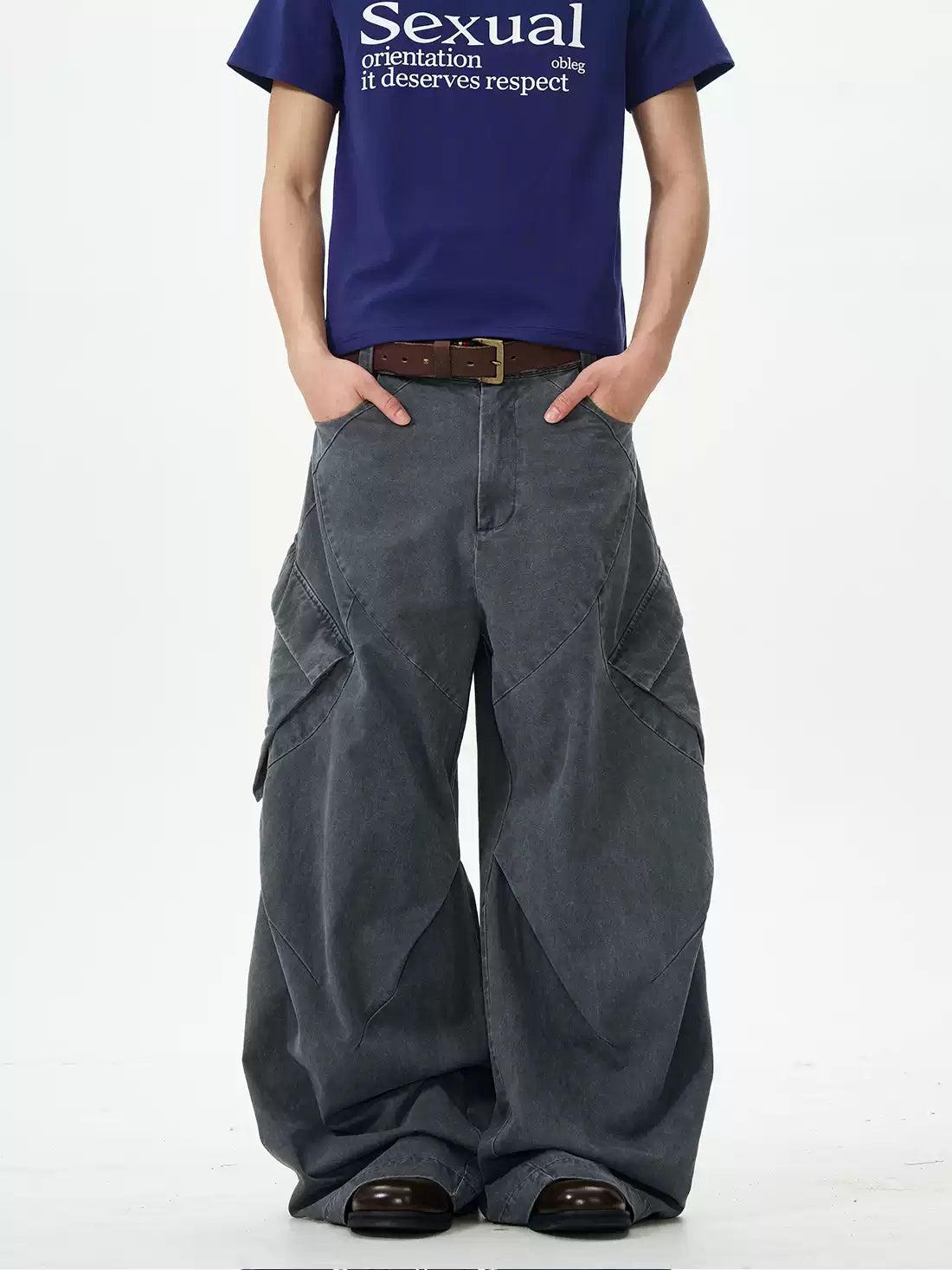 Washed Baggy Fit Cargo Pants Korean Street Fashion Pants By 77Flight Shop Online at OH Vault